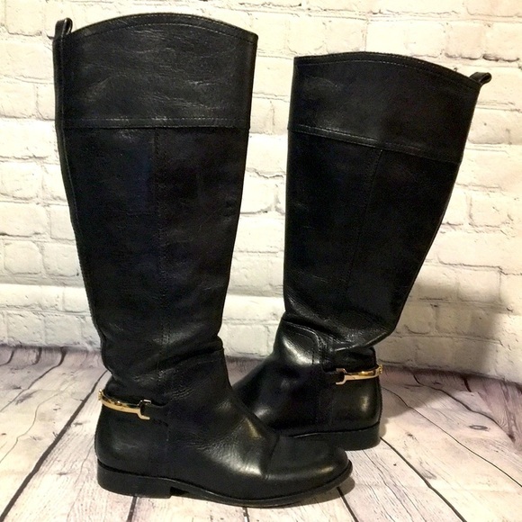 Tory Burch Black Leather Tall boots Sz 5.5 - Picture 2 of 12